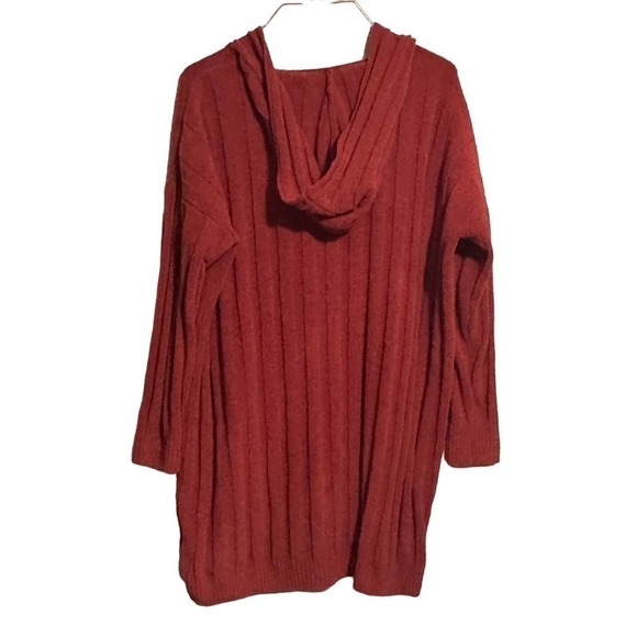 American Eagle Super Soft Long V Neck Hooded Sweater - Picture 2 of 5